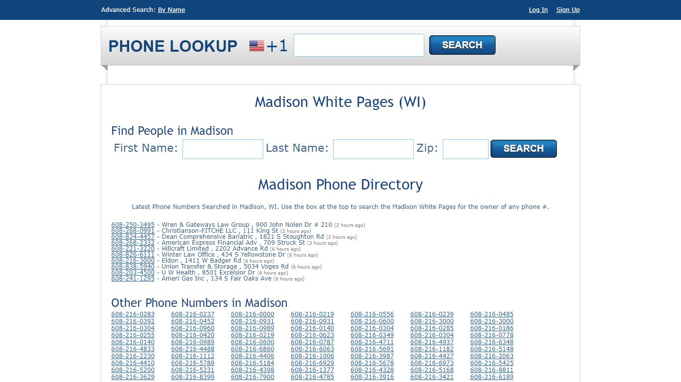 Madison White Pages - Madison Phone Directory Lookup
